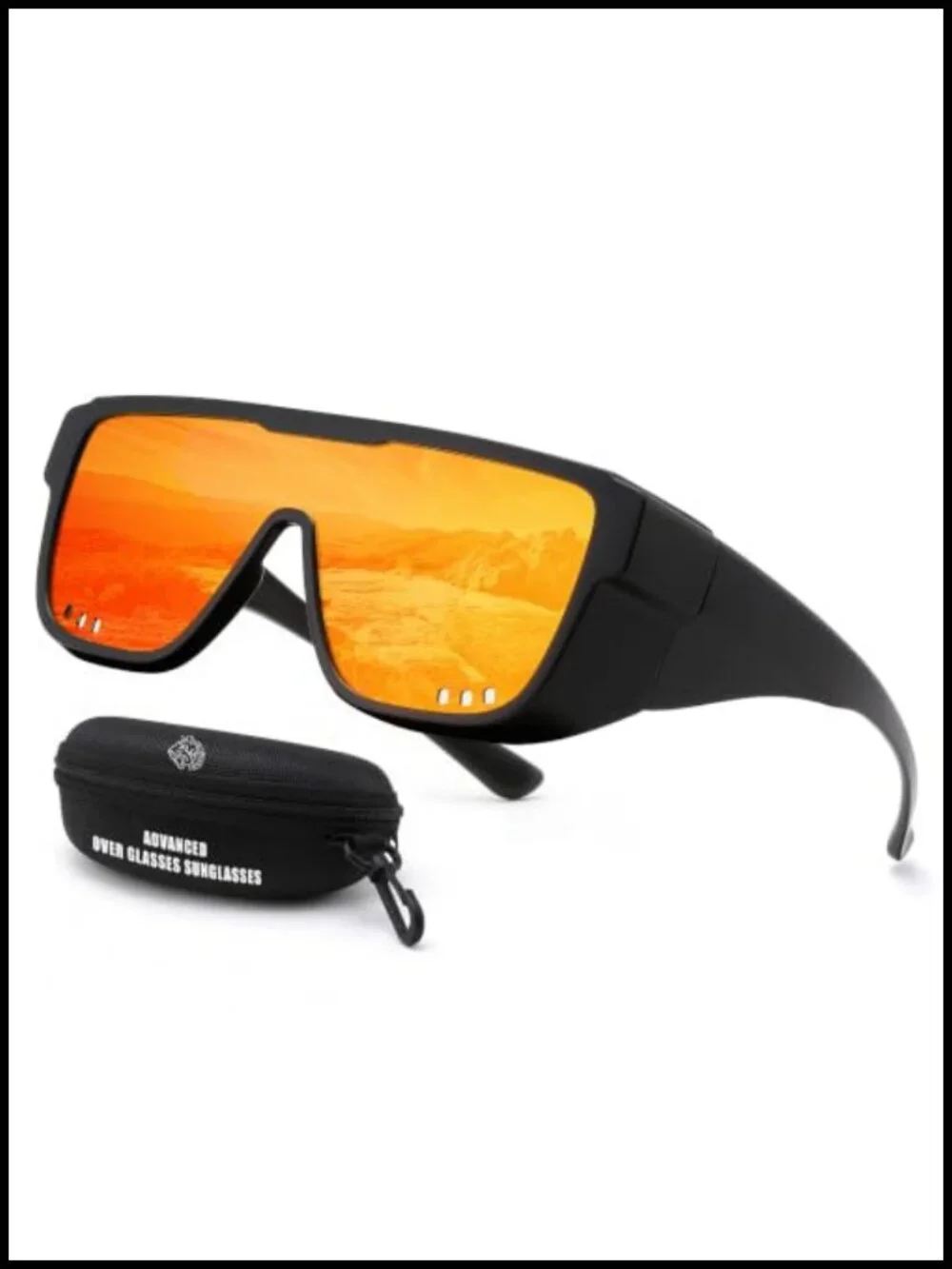 Fit Over Glasses Polarized Sunglasses with Side Shields TR90 Frame Sports
